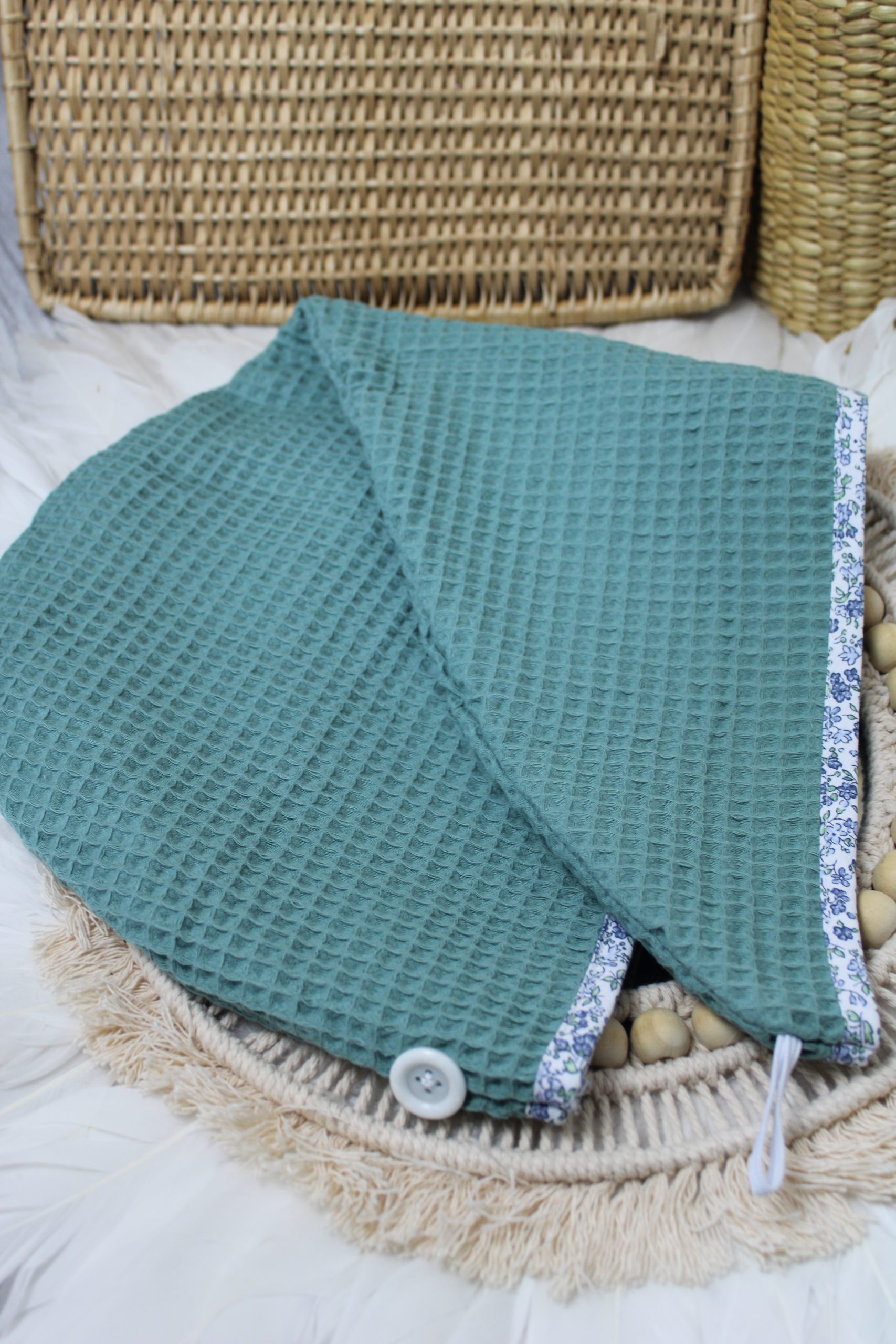 Serviette cheveux sur commande - Accessoire cheveux fait main