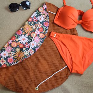 Sac tapis fleurs orangées