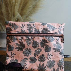 Trousse imperméable palmiers fond rose