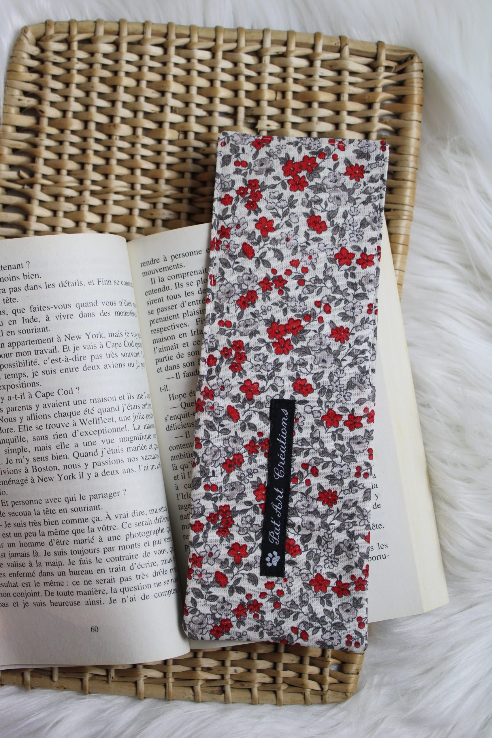 Marque page photo Maman fleurs grises et rouges – Image 2