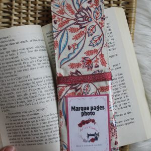 Marque page photo floral rouge