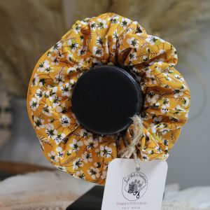 Chouchou secret jaune orchidées