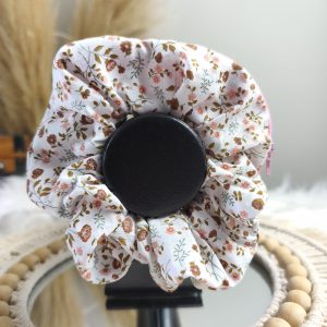 Chouchou secret motif fleurs des champs - Accessoire cheveux fait main
