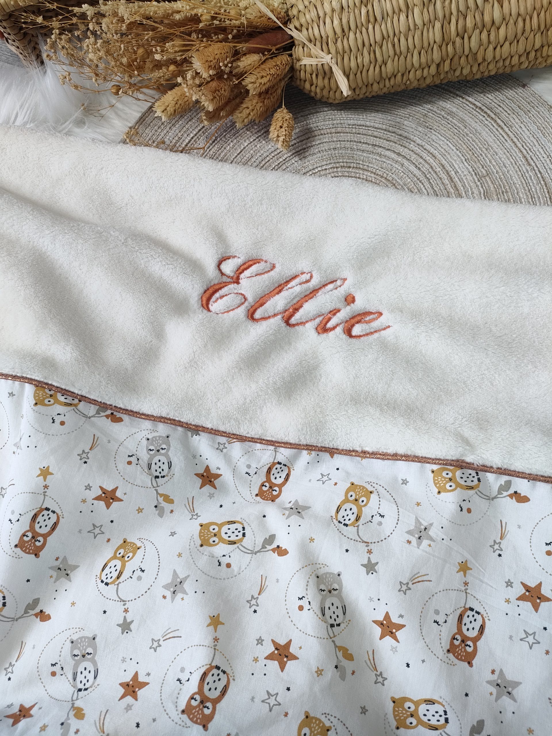 Couverture artisanale bébé et enfant personnalisée sur commande