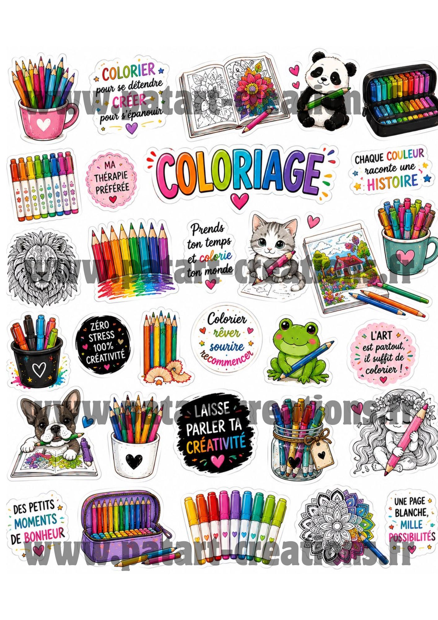 détails stickers coloriages